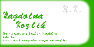 magdolna kozlik business card